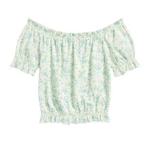 Freshman (Nordstrom Brand) Lettuce Edge Pointelle Floral Top
